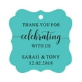 thumbnail image 1 of Darling Souvenir Fancy Frame Custom Paper Tags Thank You For Celebrating With Us Wedding Favor Gift Hang Tags-Turquoise-100 Tags, 1 of 1