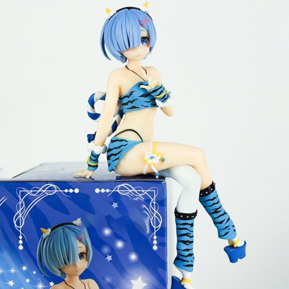New Re Zero Starting Life in Another World Rem (Leopard Ver) Character Anime Model Statue Action Figures Desktop Ornament Popular Decorations Fan Souvenirs Creative Gift Collectable