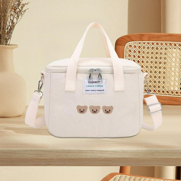 Bolsas colgantes para mamá, bandolera, organizador de cochecito, bolsa de hombro, bolsa de almuerzo portátil impermeable para juguetes, aperitivos de Beige Hugo carrito de almuerzo