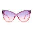 thumbnail image 1 of Womens Oversize Cat Eye Chic Horn Rim Shield Sunglasses Pink Purple Pink, 1 of 4