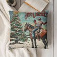 thumbnail image 3 of YINGXI  Western Christmas Pillow Covers, Western Cowboy Christmas Pillows Decorative Throw Pillows, Western Vintage Christmas Pillow Cases, Western Outdoor Christmas Pillow Covers 22x22in, 3 of 5
