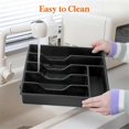 thumbnail image 3 of Silverware Organizer with Lid,Covered Utensil Tray Black, 3 of 5