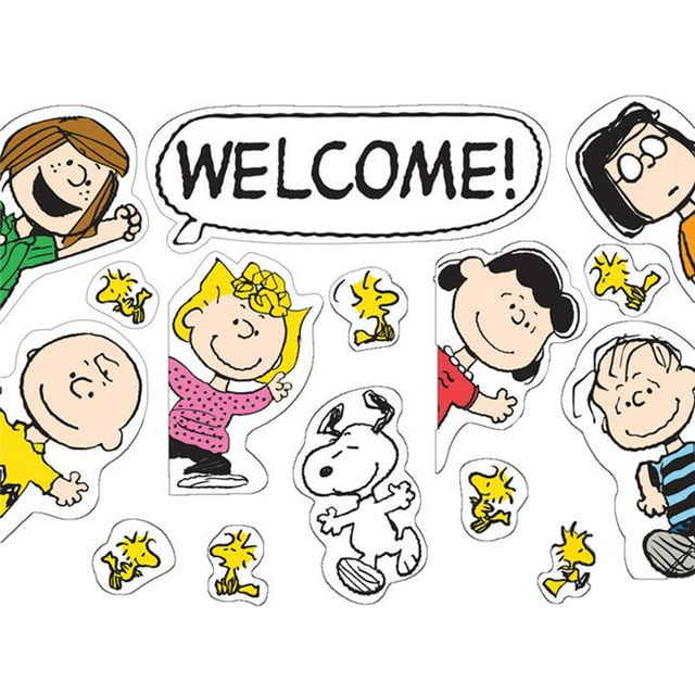 Eureka EU-847745-3 Peanuts Kit de Décoration de Porte Bienvenue - 3 Chacun