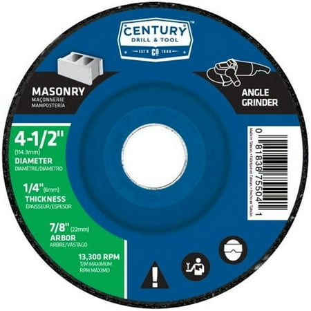 

Century Drill & Tool Masonry Grinding Wheel Type27 - 4.5 x 0.25 in.