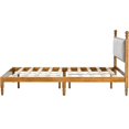 thumbnail image 4 of TOYTEXX Queen Size Wooden Platform Bed Frame with Upholstered Headboard, 1000 lb Capacity, No Box Spring Needed, Easy Assembly, Rustic Oak, 4 of 6