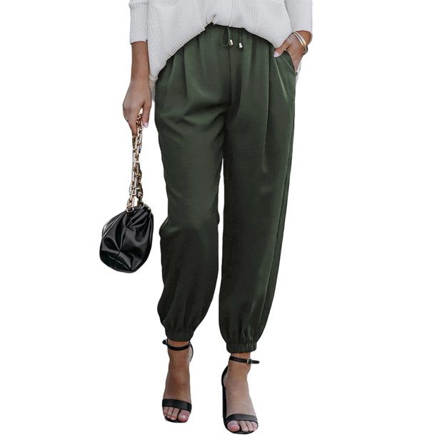Pantalones Lápiz Pantalones casuales de mujer Pantalones de mujer de moda Pantalones de bolsillo para mujer (Verde M) Ygjytge para Mujer Verde T L
