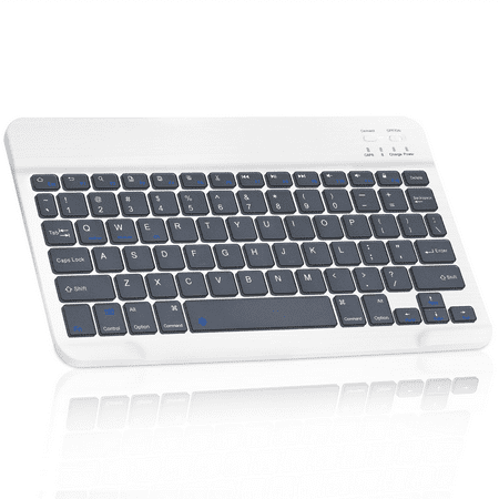 Ultra-Slim Bluetooth rechargeable Keyboard for Lenovo Yoga Tab 11 and all Bluetooth Enabled iPads, iPhones, Android Tablets, Smartphones, Windows pc - Shadow Grey