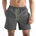 thumbnail image 3 of Mens Swim Trunks Men's Casual Color Beach Shorts Multi-Pocket Outdoor Swim Trunks with Drawstring Elastic Waist Quick-Dry 4 Inch Length Summer Pants for Vacation Travel Gray L, 3 of 6
