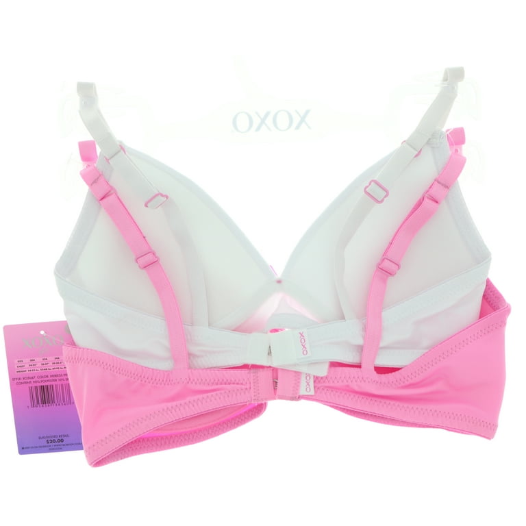 XOXO Girl's Lightly Cupped Training Bra 2 Pack - Bubblegum Pink & White -  34A