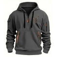 thumbnail image 1 of Styesk Sweatshirts for Men Men's Spring And Fall Printed Hooded Sweatshirt Zipper Multi-Pocket Pullover Sweatshirt, 1 of 2