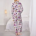 thumbnail image 3 of Bingfone Womens Pajama Sets Wine Print,Long Sleeve Loungewear Pajamas Set-X-Large, 3 of 8