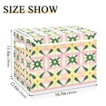 thumbnail image 5 of Yayeee Collapsible Cube Storage Bin with Lid Fabric Closet Decorative Basket with Handles, Yellow Symmetrical Stars, 5 of 7
