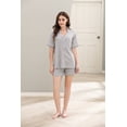 thumbnail image 3 of RH Pajamas Women Short Sleeve Sleepwear Button Down Lounge Soft Summer Pjs Shorts Set RHW4045-A-L, 3 of 7