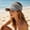 Gray, variant on Women's Knit Open Top Visor Hat Textured Stretch Elastic Breathable Wide Brim Summer Sun Cap Free Size