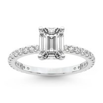 5 Carat IGI Certified Emerald Shape Lab Grown Diamond Engagement Ring | 14K White Gold |Emily Eternity Diamond Ring | FG-VS1-VS2 Quality Friendly Diamonds