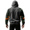 thumbnail image 4 of Pullover Hooded Sweatshirt with Camouflage Patterned Sleeves Drawstring Hood and Front Kangaroo Pocket for Everyday Wear Dark Gray M, 4 of 5