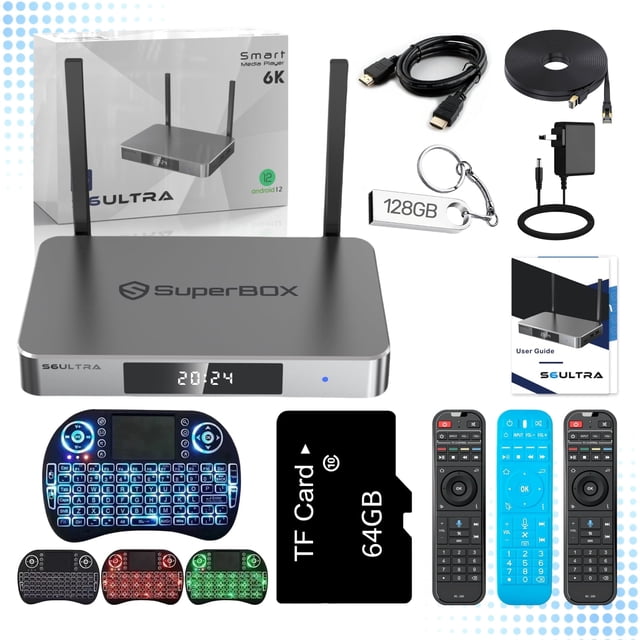 SuperBox S6 Ultra 2025: 4 Go DDR + 128 Go eMMC, HDMI 6K, Quadricœur et Télécommande Vocale – Décalage Temporel et Configuration Instantanée!