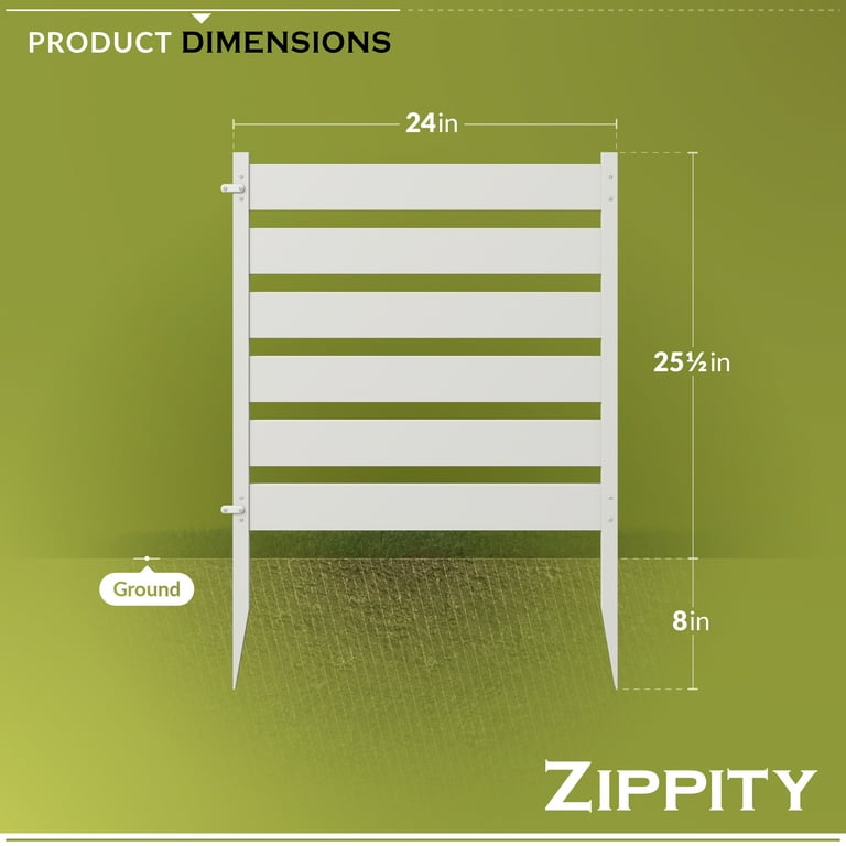 Zippity Outdoor Products No-Dig White Vinyl Maui Garden Fence Kit