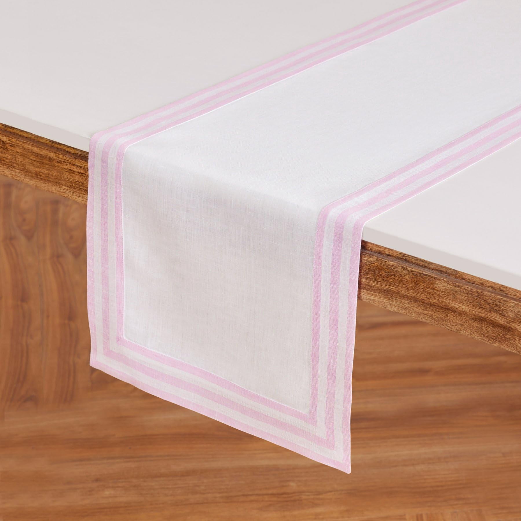 Linen Cherry Blossom Table Runner 90 Inches Long - 100% Pure Linen 14 x 90 Inch Table Runner - Mila