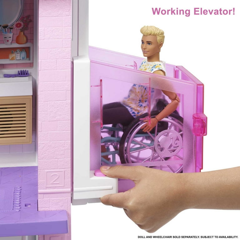 Barbie s DreamHouse Dollhouse Set with 10 Play Areas 75 Accessories Lights Sounds Walmart