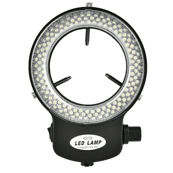 Microscope Camera 144 LED Beads Light Source Brightness Adjustable Ring Lamp (Black)