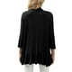 thumbnail image 5 of Cárdigan de manga tres cuartos para mujer de VISgogo, blusas con dobladillo caído con volantes de Color sólido con parte delantera abierta, prendas de vestir finas de estilo informal de calle VISgogo  moda, 5 of 6