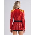 thumbnail image 5 of YiZYiF Women Circus Ringmaster Costume Halloween Master Lion Tamer Fancy Dress Bodysuit Outfits Red-A 3XL, 5 of 7