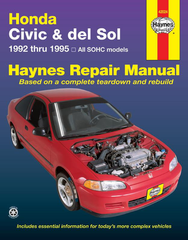Honda Civic & del Sol covering (92-95) Haynes Repair Manual - Walmart