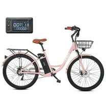Viribus 26" 500W Electric Bike Front Suspension for Men Women Seniors with 48V 13Ah Battery, Pink