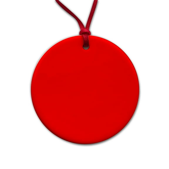 It's Just a Solid Red Color Christmas Tree Holiday Round Ceramic Ornament