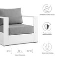thumbnail image 7 of Tahoe Outdoor Patio Powder-Coated Aluminum Armchair White Gray, 7 of 7