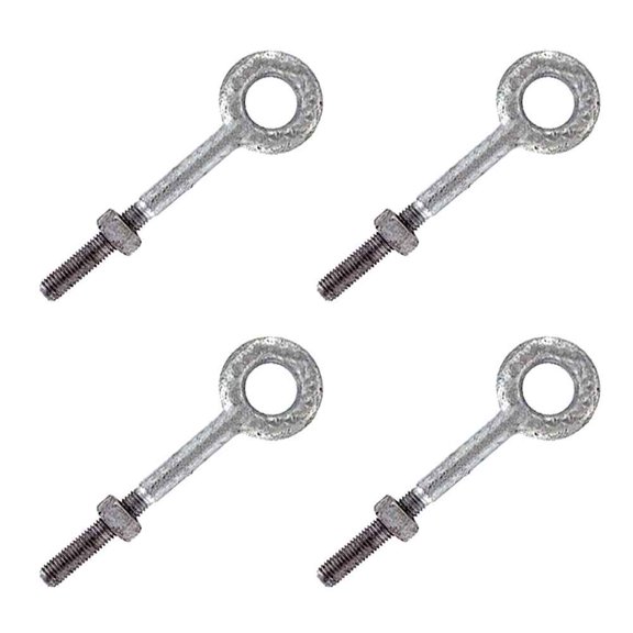 Eye Bolts - Galvanized Steel - 3/4" x 10" - 4 Pack