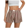 thumbnail image 4 of Women's Shorts Wide Leg High Waisted Loose Wide Leg Retro Checkered Pants Baggy Dressy Casual Womens Jorts S-2XL, 4 of 8