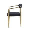 thumbnail image 3 of Woker Dining Chairs Set of 2, Mid-Century Modern Dining Chairs, Kitchen Dining Room Chairs, Round Boucle Backrest Sherpa Dining Chair with Black Metal Legs, 3 of 5