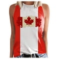 thumbnail image 1 of MIASHUI Camisole pour Femme Imprimé Drapeau du Canada Été Col Rond Sans Manches, Rouge Brique, m, 1 of 4