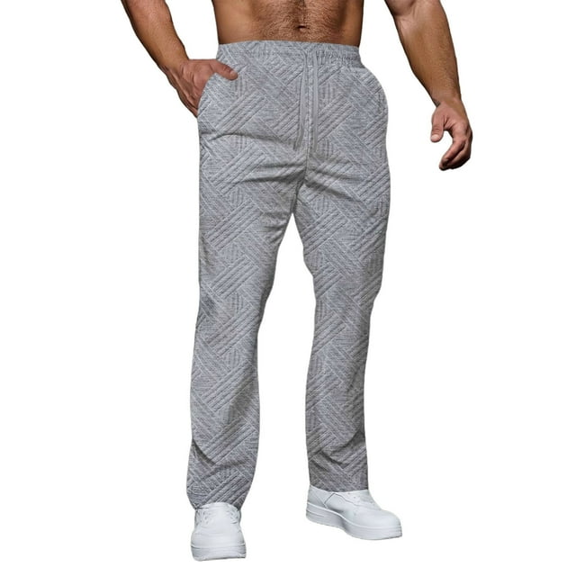 HAiming Pants for Men Straight Leg Sports Sweatpants Drawstring Elastic Waist Joggers Trousers Fashion Clothes
