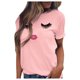 thumbnail image 1 of Hecho para Más Camisa Mujeres Sudadera de Manga Corta con Patrón Casual con Diseño de Pestañas Impreso, Cuello Redondo para el Hogar Y el Trabajo, 1 of 7