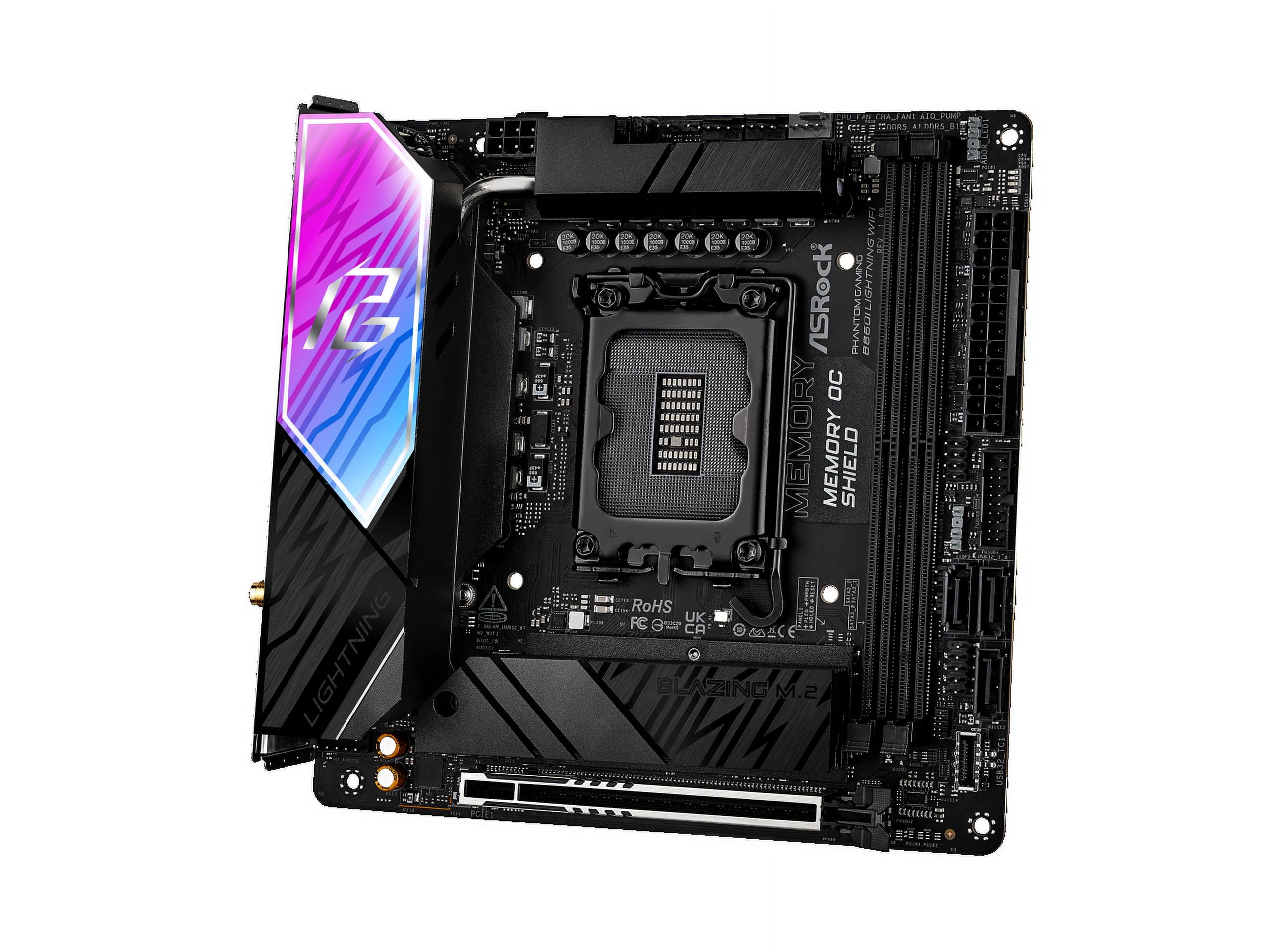 ASRock B860I Lightning WiFi LGA 1851 Intel B860 SATA 6Gb/s Intel Core Ultra DDR5 Mini ITX Motherboard