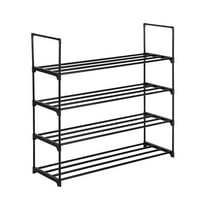 Ktaxon 4 Tiers Metal Sturdy Shoe Rack Shelf Shoe Tower Stand 20- Pairs Shoe Storage Cabinet Organizer for Closet Entryway Bedroom Living Room Home, Black Finish