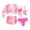 Pink-4, variant on Girls Swim Suits 8-10 One Piece Bikini Set Cute Pattern Print Girls Bathing Suits Adjustable Straps Tankini with Shorts Padded Cutout Beach Swimwear