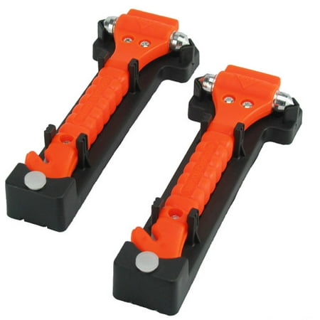 CommuteMate Universal Emergency Hammer Window Punch and Seat Belt Cutter, 2-Pack