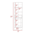 thumbnail image 6 of Boahaus Dauphin Tall Linen Cabinet, Gray, 6 of 6