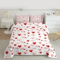 thumbnail image 2 of Manfei Graffiti Hearts Loves Bedding Comforter Set,Valentine Gift Twin Comforter Sets,Red White Bedding Set For Girls Kids,Luxury Bedroom Decor Reversible,2pcs, 2 of 8