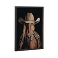 thumbnail image 4 of Kate and Laurel Horse Wearing a Western Cowboy Hat Framed Wall Art by The Creative Bunch Studio, 12x16 Black, Modern Cowboy Horse Art for Wall, 4 of 7