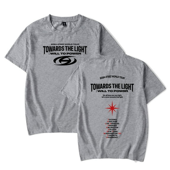 Ateez Towards The Light Will To Power World Tour merch T Shirt Short Sleeve crewneck tshirt men/women trendy Top