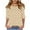 Khaki, variant on GERsome Women's Short Sleeve T-Shirts 3/4 Ruffle Sleeve Crew Neck Loose Fit Shirts Polka Dots Summer Casual Tunic Tops, Sizes S-3XL