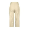thumbnail image 2 of Womens Capris Loose Fitted Casual Capris Pants New Women's Wide Leg Yoga Capris High Waist Loose Fitted Workout Pants with Pockets Casual Lounge Trousers Beige XL, 2 of 8