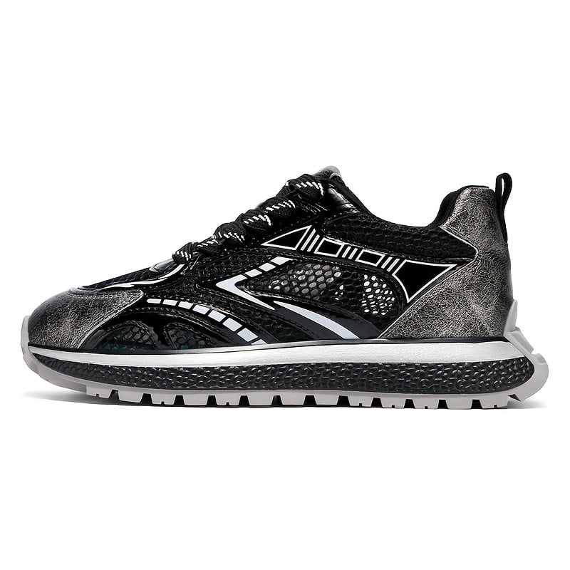 2026 All-Season Men'S Fashion Sneakers -  Low-Top Lace-Up Casual Shoes for Hiking, Outdoor & Daily Wear, Hiking Shoes, Modern Sneakers，Thick Cushioned PVC Sole, Breathable Fabric & Synthetic Upper