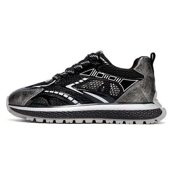 2025 All-Season Men'S Fashion Sneakers - Thick Cushioned PVC Sole, Breathable Fabric & Synthetic Upper, Low-Top Lace-Up Casual Shoes for Hiking, Outdoor & Daily Wear, Hiking Shoes, Modern Sneakers