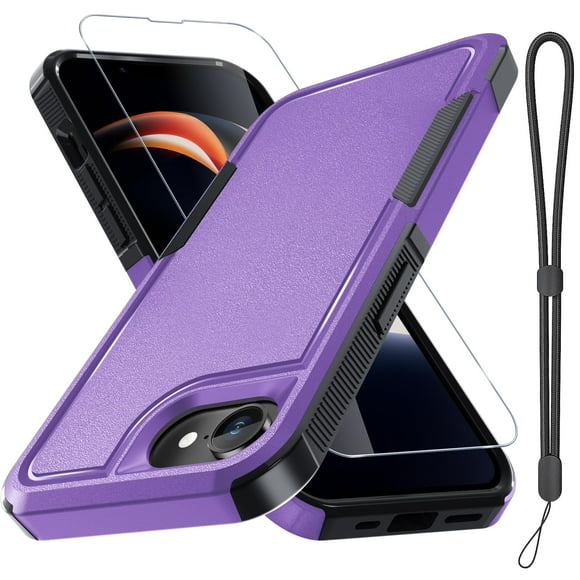 Funda RMOCR para iPhone 16E con protector de pantalla, color lavanda